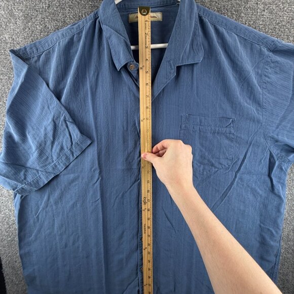 Tommy Bahama Striped Loop Short Sleeve 2XL Camp Silk Blue Beach Casual Men Shirt - Picture 3 of 11